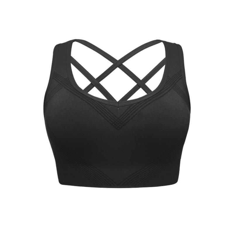 European and American custom sports bras women's high-intensity fitness running shock-proof cross back steel-free underwear manufacturers