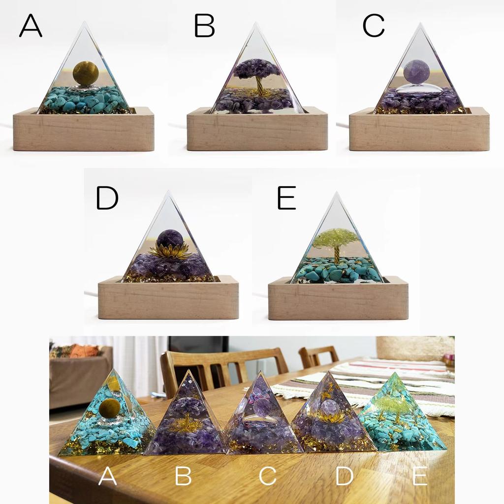 Orgonit-Pyramide Naturstein Wellen Breite 6cm Orgonit-Pyramide Ornament Kraftstein Reinigungskraft Kraftort spirituelle Gesundheit Feng Shui Glück