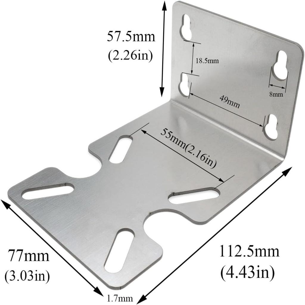 Stainless Steel Water Filter Housing Bracket for Wall Pole Panel Mounting, Left-to-Right Right-to-Left Flow Directions, One