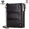Humerpaul Genuine Leather Bifold Wallet For Men Slim RFID Blocking Credit Card Holder Credential Purse Zipper Coin Purse Male Money Bag