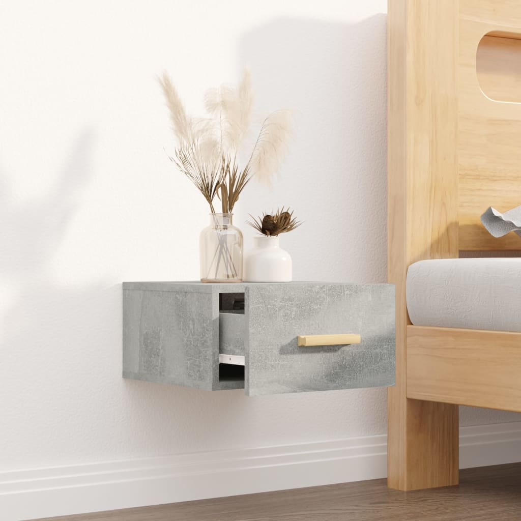 Vidaxl Hanging Bedside Cabinet, Concrete Grey, 35X35X20 Cm