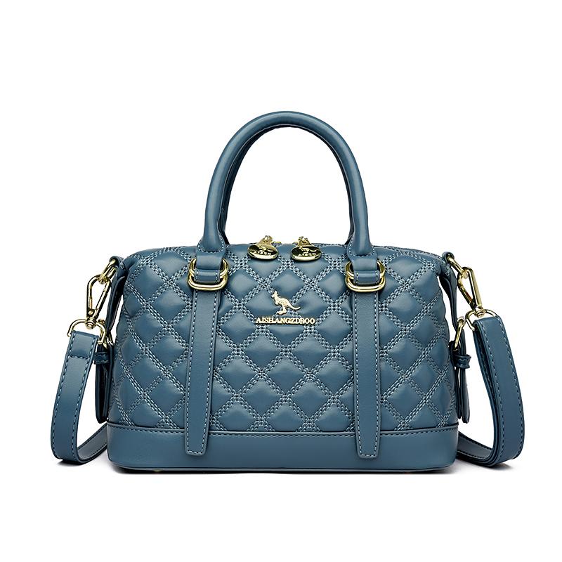 High Quality Soft Leather Women's Shoulder Bag Luxury Brand Tote Fashionable Ladies' Large Capacity Boston Bag