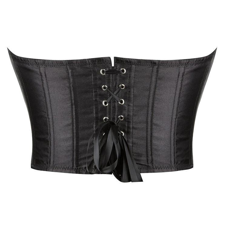 JYL TS Black Ding Summer Women's Retro Palace Style Waist Wrapped Zipper Chest Wrapped with Bone Shaped Clothing
