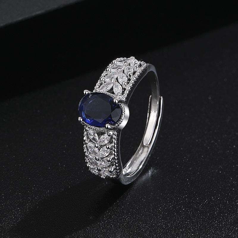 Europäischer & Amerikanischer eiförmiger Weizenäh Damenmode Ring mit vielseitigem exquisitem Edelstein in beliebten Farben