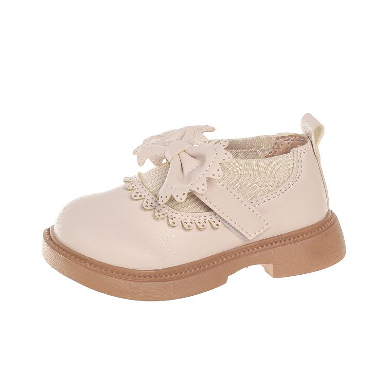 Children Spring Autumn Bow Patent Leather Shoes Girls British Soft Sole Dress Shoes Performance Ballet Flats size 23