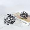 Silver Glass Sphere Wound Coil Hollowed-out Wool Ball Handmade Geometric Sphere Decorative Figurines Home Decoration Accessories