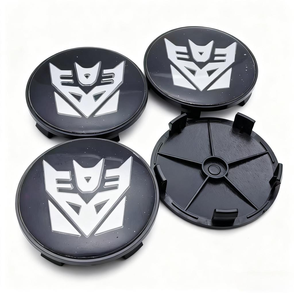 4 st Transformers Logotyp Emblemprydnadshjulskydd för Bilhjul 68MM 63MM Hjulnavskåpor Decepticons & Optimus Prime Märke Fälgnavskåpor Skydd