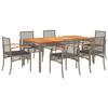 VidaXL Ensemble à Manger de Jardin avec Coussins 7 pcs, Table et Chaise de Terrasse, Meubles de Patio, Mobilier d'Extérieur, 3213573
