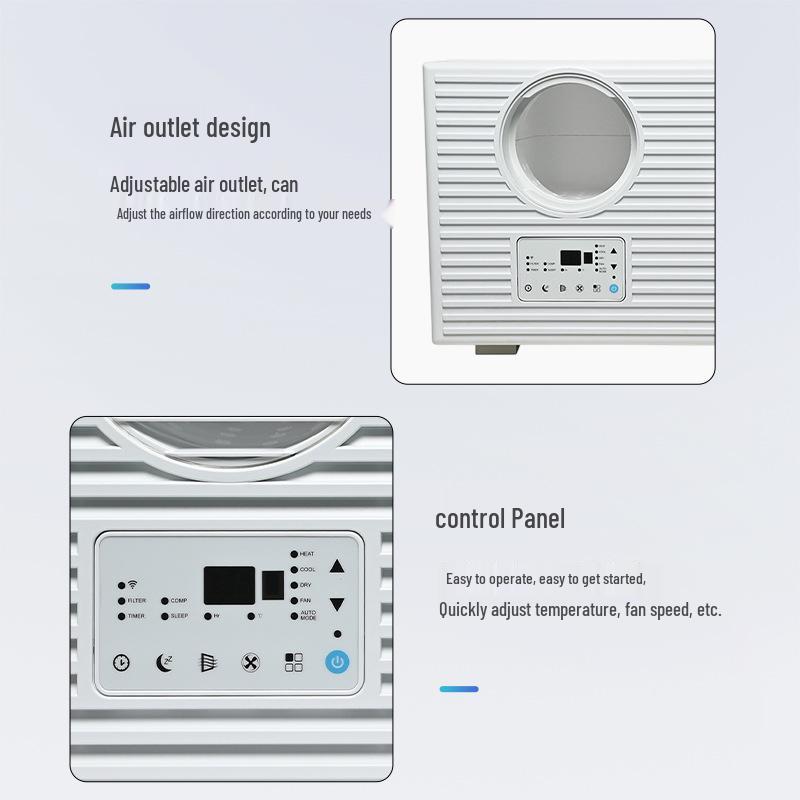 Minxi 2026 One-Piece Elevator Air Conditioner with Compressor & Remote Control, No Drain Window Needed