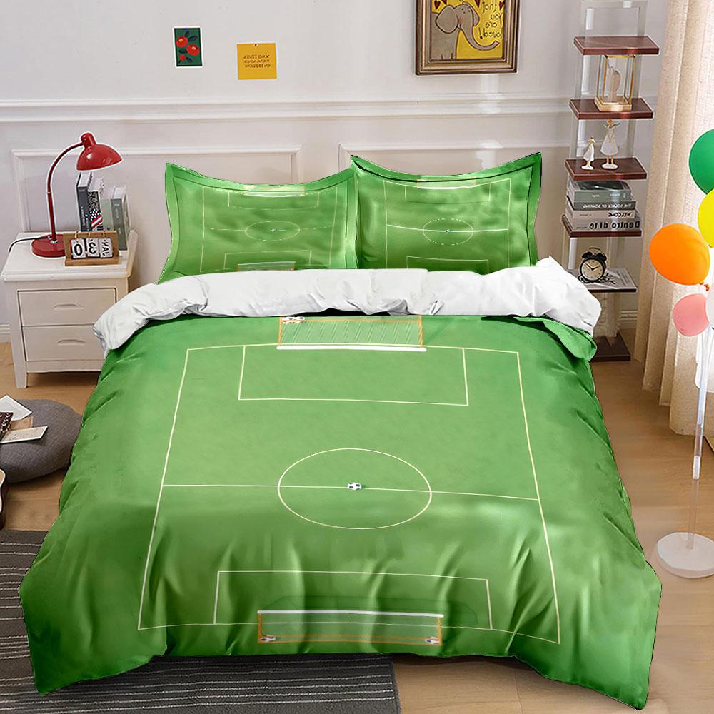 Soccer Field Bedding Set Bedding Duvet Cover Set Duvet Cover Pillowcases (1 * Duvet Cover 2 * Pillowcases, without duvet insert) 135x200cm