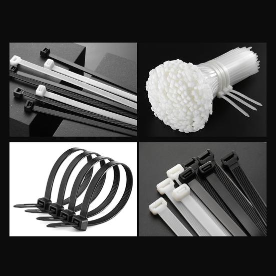 100Pcs Nylon Universal Cable Tie Buckles Multipurpose UV Resistant Cable Ties Tool Heavy Duty Self-Locking Zip Ties Holder