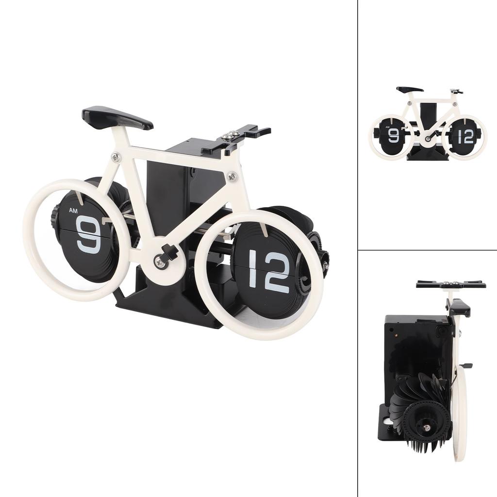Vintage Desk Clock Bike Shape Retro Mechanical Battery Powered Gear Operated Timer Reminder Table Clock for