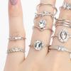 15Pcs/Set Women Bohemian Rhinestone Stackable Finger Rings Jewelry Gift for Daily Wear