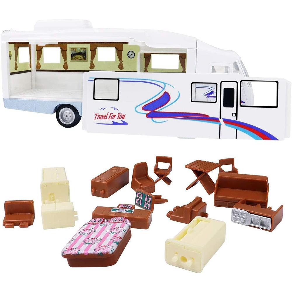 1/32 Serin Mini Karavan Oyuncak Döküm Geri Çekme Eğlence Aracı Çocuklar için