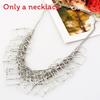 Layer Multi Square Geometric Necklace Metal Chain Pendant For Vintage Gift Style