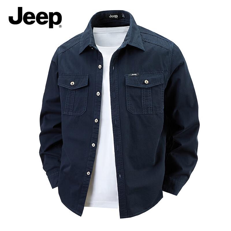 JEEP Men s Retro Workwear Long Sleeve Shirt Jacket M