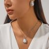 Accessories French Irregular Alloy Collarbone Chain Set Stylish Elegant Pearl Pendant Necklace Women