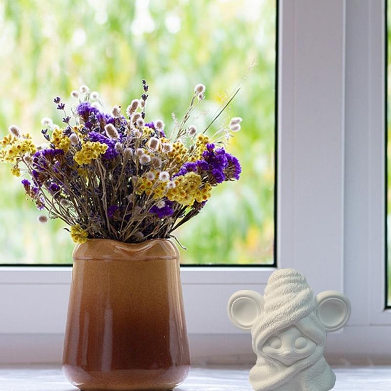 Mouse Shape Silicone Candle Molds for Epoxy Resin Candle Soap Chocolate Fondant Silicone Mold Cement Clay Silicone Molds