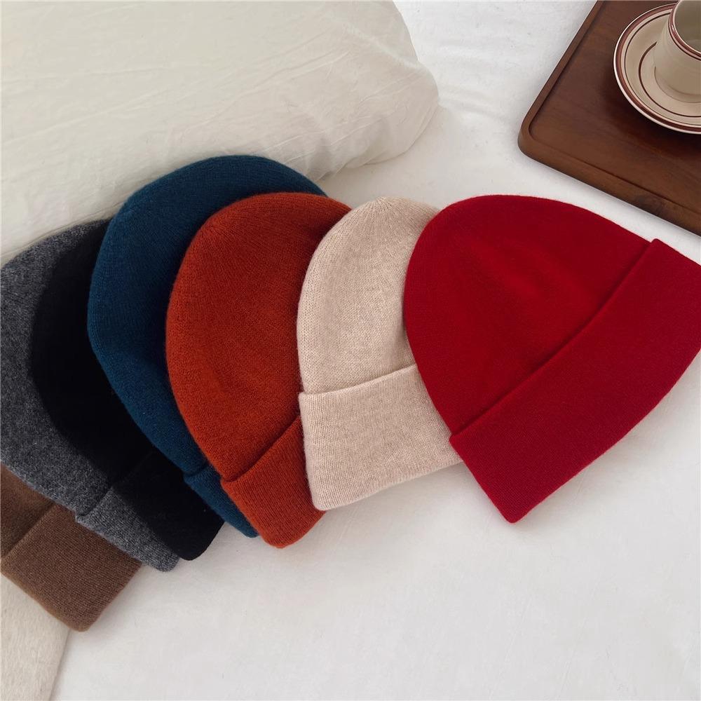 Woolen Knitted Cap for Women A Versatile and Face Enhancing Small Ear Protecting Woolen Cap for Autumn and Winter