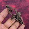 Carnelian Gemstone Pendant Copper Wire Wrapped Cow Face Pendant Handmade Jewelry