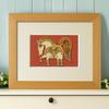 KINOWA "Cutie Golden Horse" Woodcut Painting Original Handmade Kit Horse Made in Japan