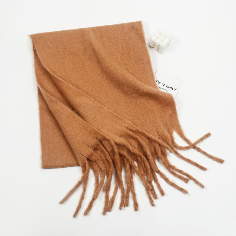 New Mohair Solid Color Versatile Scarf Girls Premium Thickened Couple Scarf Shawl