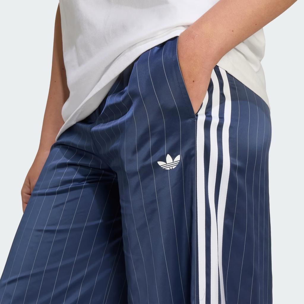 Adidas Originals Striped Elastic Waist Pocket Casual Pants Women Bottoms Night-Blue KD2296
