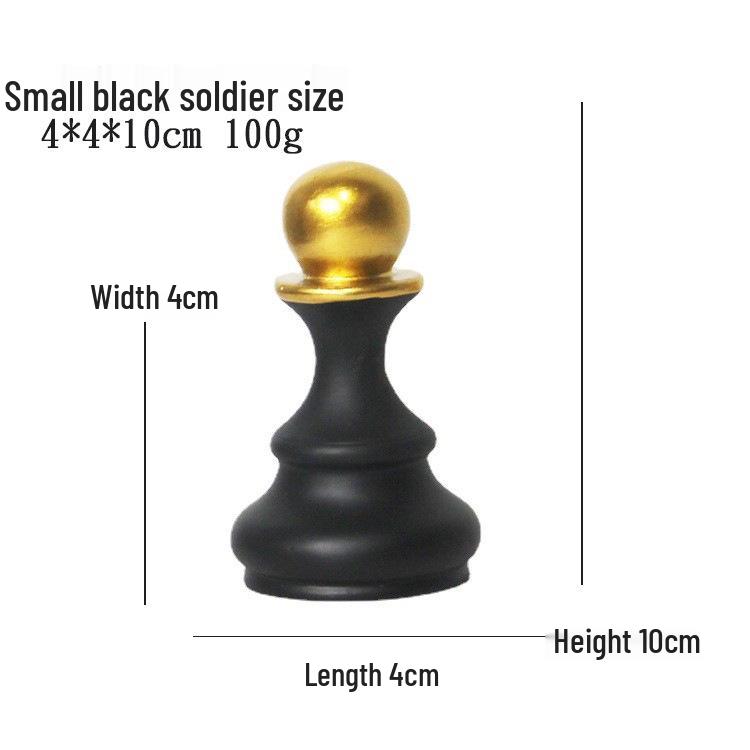 Black and White Chess Piece Resin Figurine for Creative Home Decor
