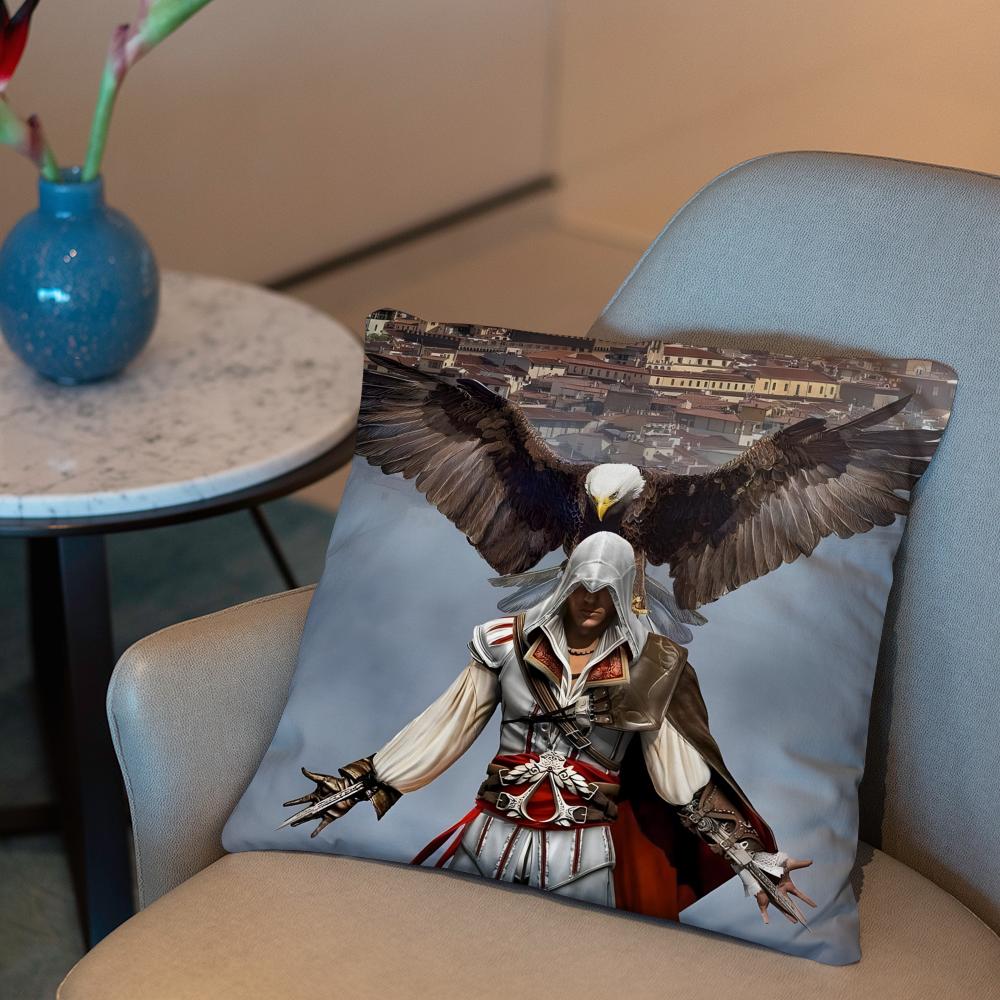 

Game A-Assassins C-Creed Cushion Cover 2-in-1 Reversible Plush Pillow Cover | Car/Sofa/Bed | Perfect Gift 12x12Inch