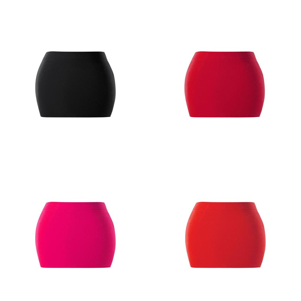 Solid Color Spring Summer Short Skirt With Hightemperature Setting For Office Wear