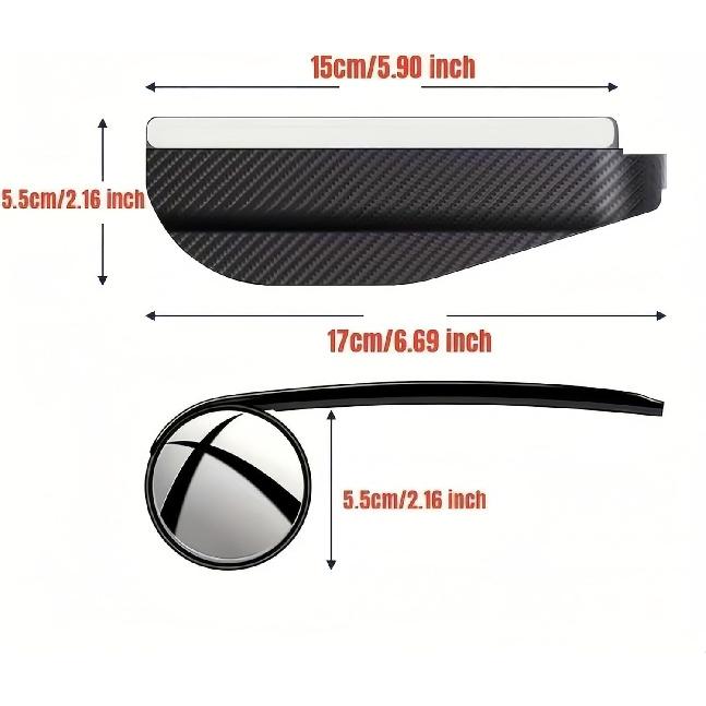 Car Blind Spot Mirror and Rearview Mirror Rain Cover, 2-in-1 Multi-functional Design for Enhanced Safety Driving with Expanded Field of View