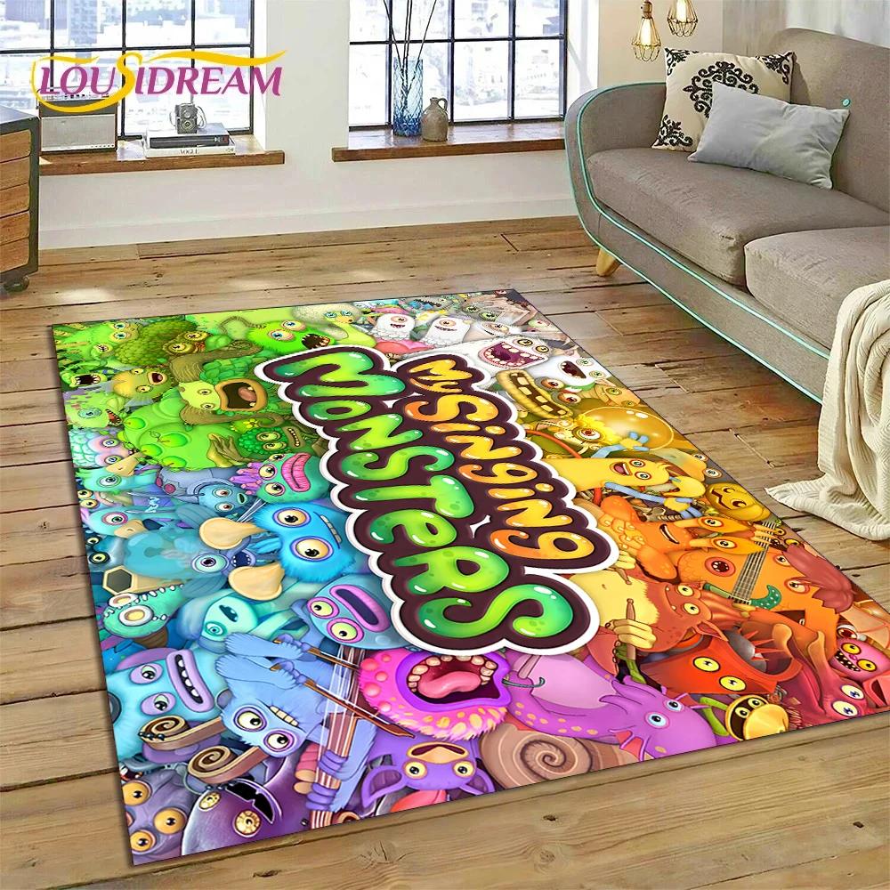 3D Game My Singing Monsters Cartoon Rug Carpet for Living Room Bedroom Home Decor,Floor Mat Non-slip for Sofa  Doormat Gift Kids