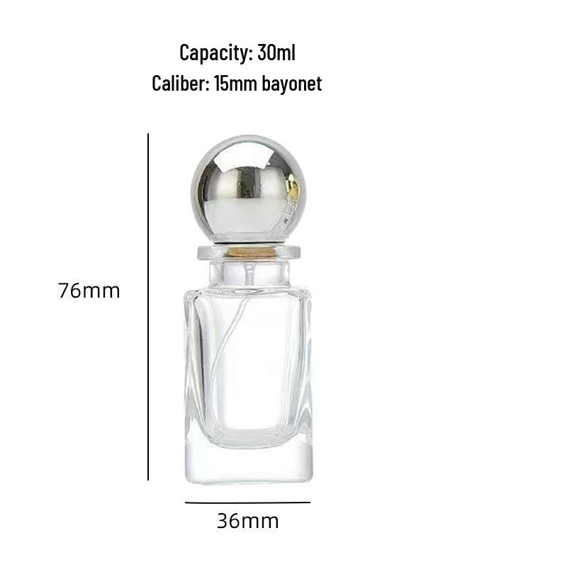 Luxury Glass Perfume Bottle Set: 30ml Press-type Decanter & 50ml Spray Refillable Bottles