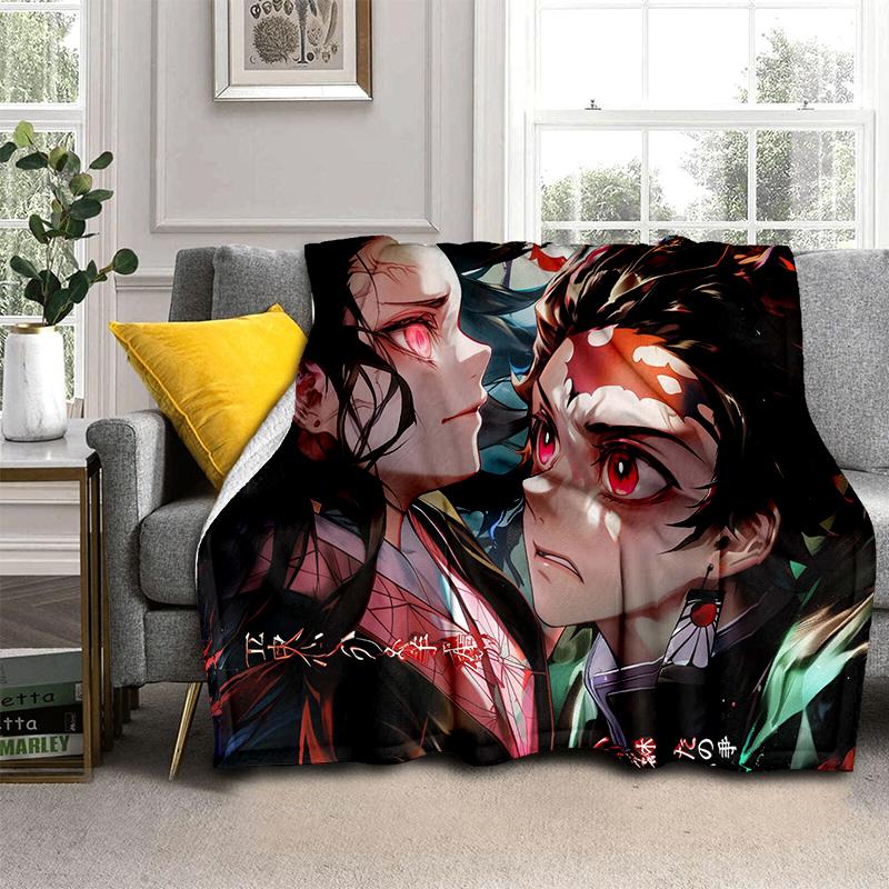 30 Style Demon S-Slayer Cartoon  Kamado Nezuko Anime Blanket,Soft Throw Blanket for Home Bedroom Bed Sofa Travel Office Kids