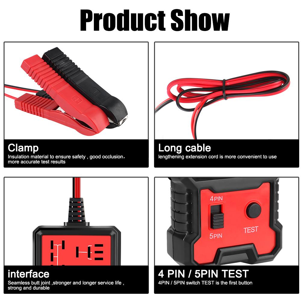 Universal 12V Car Relay Tester Electronic Automotive Relay Tester For Auto Battery Checker Alternator Analyzer Diagnostic Tool