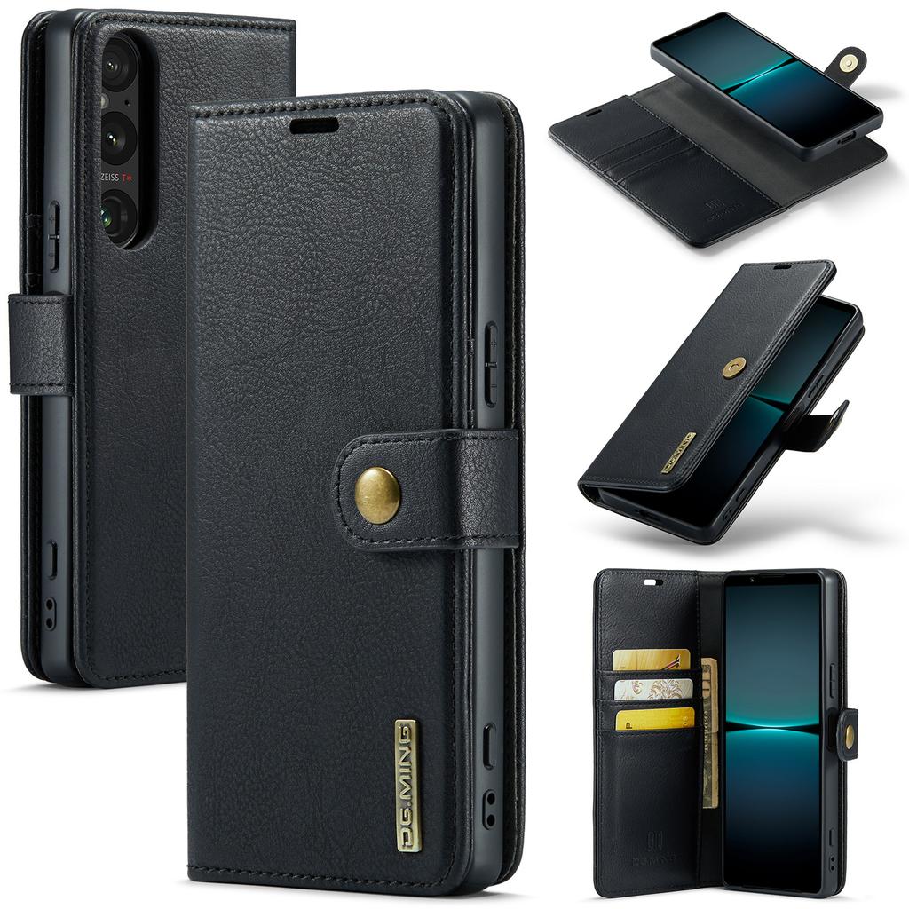 DG.MING for Sony Xperia 1 VI Case Detachable Split Leather Phone Cover