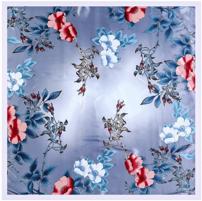 New Designs 90*90cm Square Silk Scarves Women Foulard Head Scarf Ladies Shawl Wrap Bandanna Female Chiffon Hijab Beach Scarf