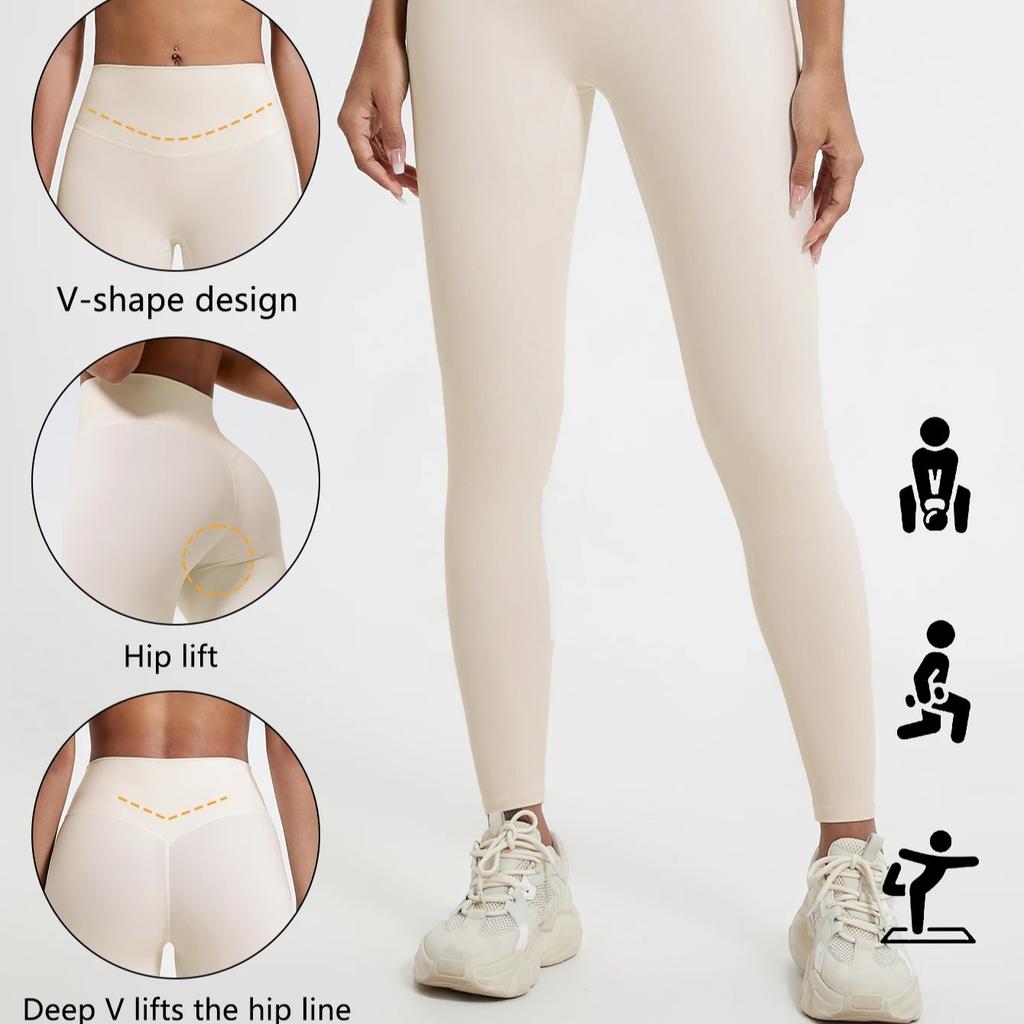 Women High Waist Yoga Pants Butt Lifting Tummy Control Workout Leggings White M