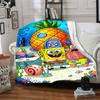 1pc Spongebob Squarepants Adventure Flannel Blanket,Ultra Soft Warm Plush Throw for Home Bedroom Bed Sofa Cover Camping Picnic Gift Y7243