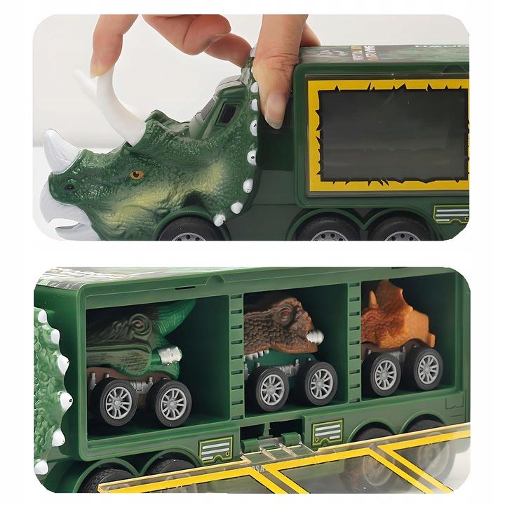 Autka Dinozaury 3 Sztuk Dino Samochody Dinozaur Auta Mega Zestaw Laweta Led