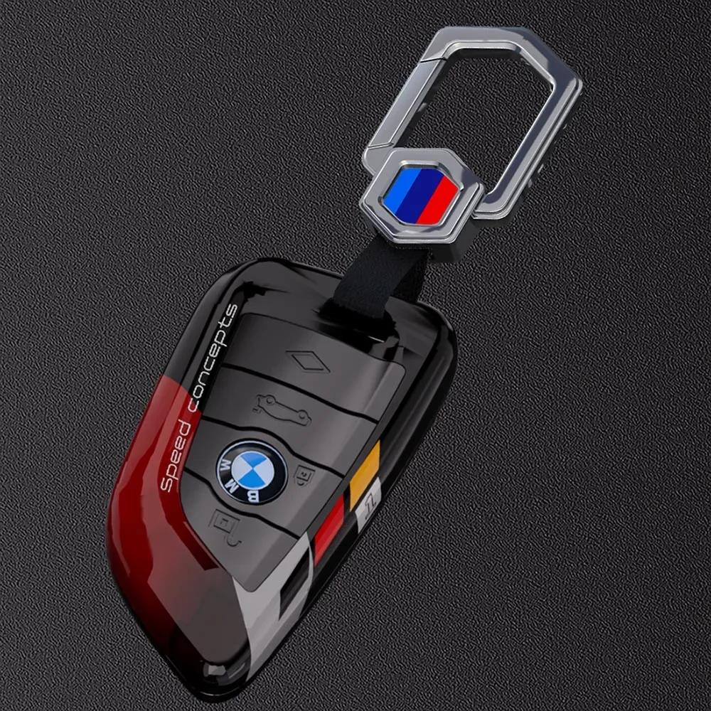 Autoaufkleber Heiß 2025 ABS Kohlefaser Auto Schlüsselanhänger Hülle für BMW 1 2 3 4 5 6 7 Serie X1 X3 X7 X5 X6 X4 F10 F20 F30 G20 G30 G01