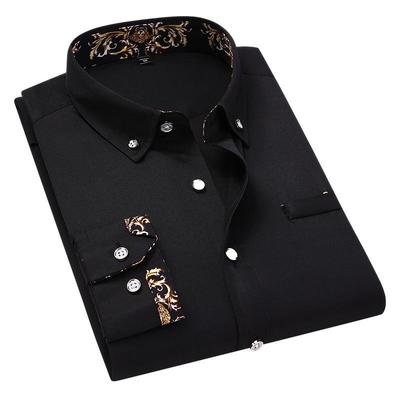 Folding Men's Long Sleeve Korean Slim Fit Men's Business Casual White Shirt