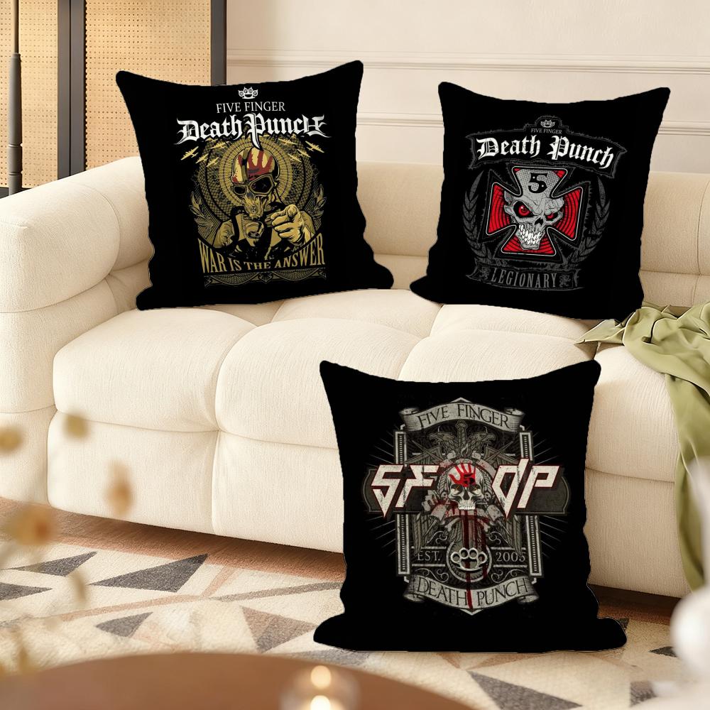 Five F-Finger Death P-Punch Cushion Cover Soft Short Plush Pillow Cover Smooth Cozy Texture Aesthetic Cushion Case Home Decor