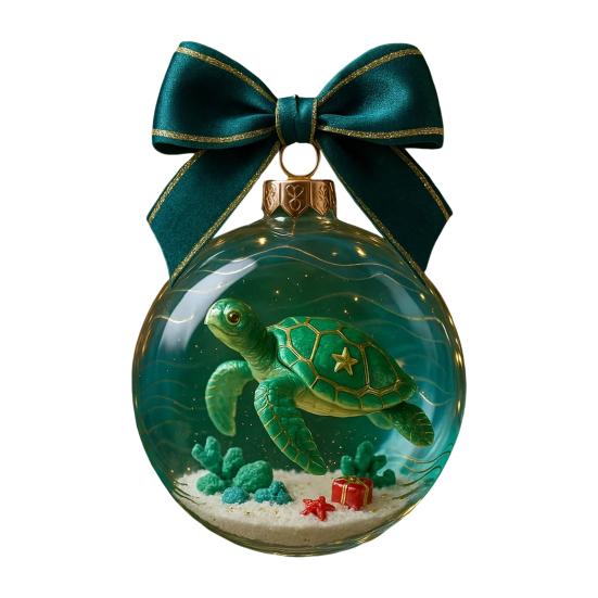 Zvířecí vánoční ozdoby ručně vyráběné 3D želva/tučňák/včela/jezevčík průhledná koule ozdoba na vánoční stromek sváteční domácí párty dekorace