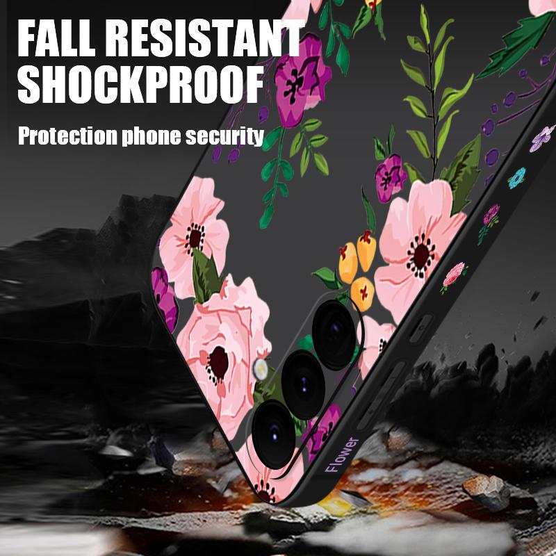 Husă Moale TPU cu Imprimeu Flori de Bujor Pentru Samsung Galaxy S25 S22 S23 S24 Ultra S24 FE A56 A55 A53 A54 A35 A15 A16 A36 5G