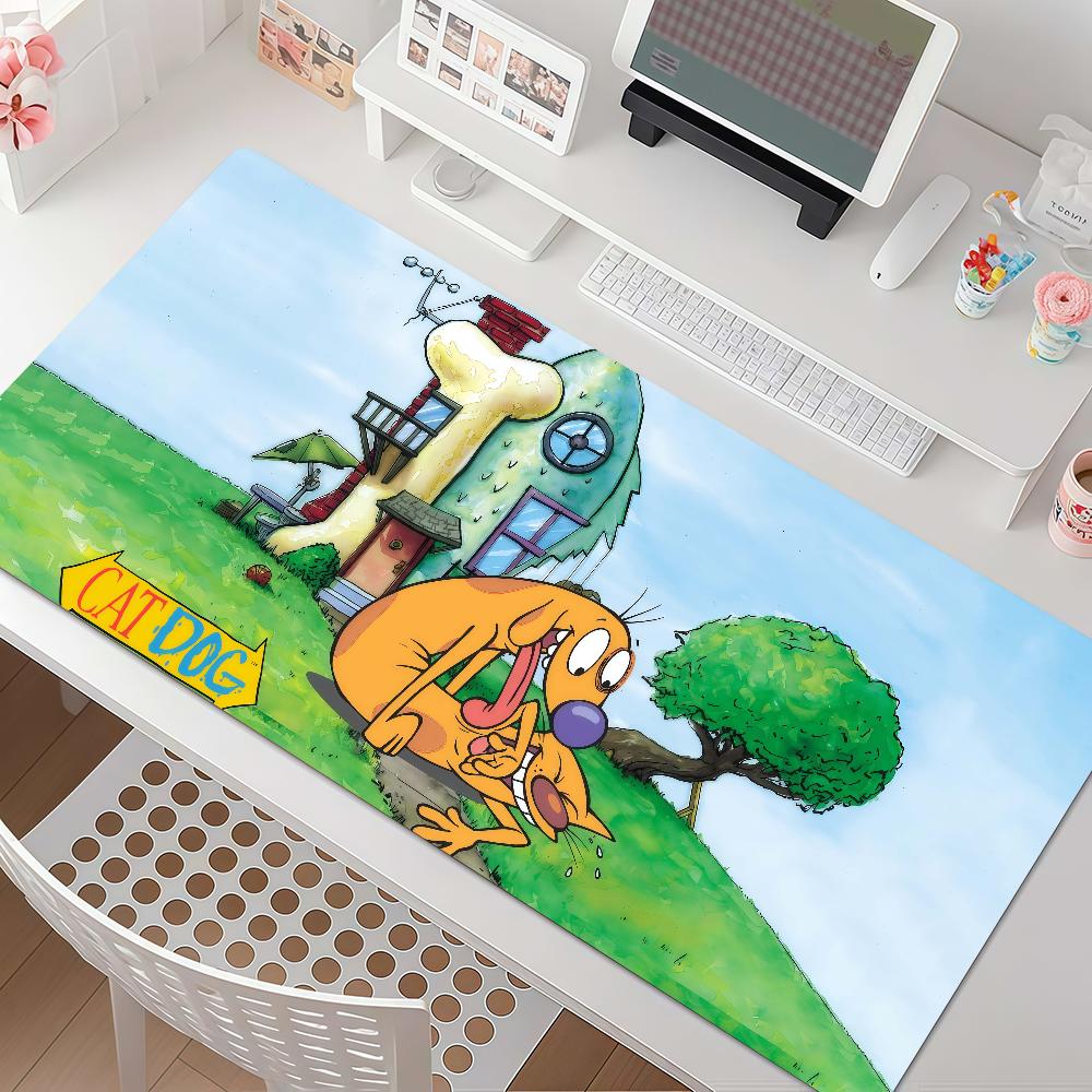 Cartoon cute C-Catdog Mouse Pad Square Office Gaming Desk Mat Waterproof Non-Slip Rubber Decorative
