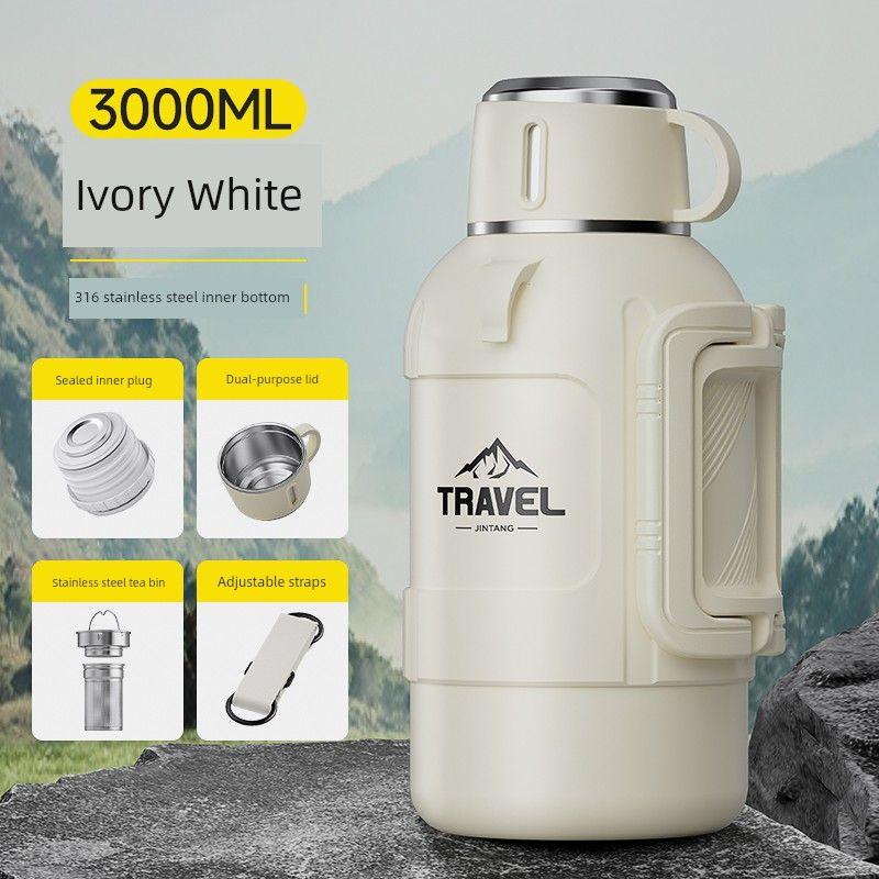 Short Stout Large Capacity Vacuum Cup Tea Water Separation Teapot 316 Stainless Steel Water Kettle Outdoor Car Kettle