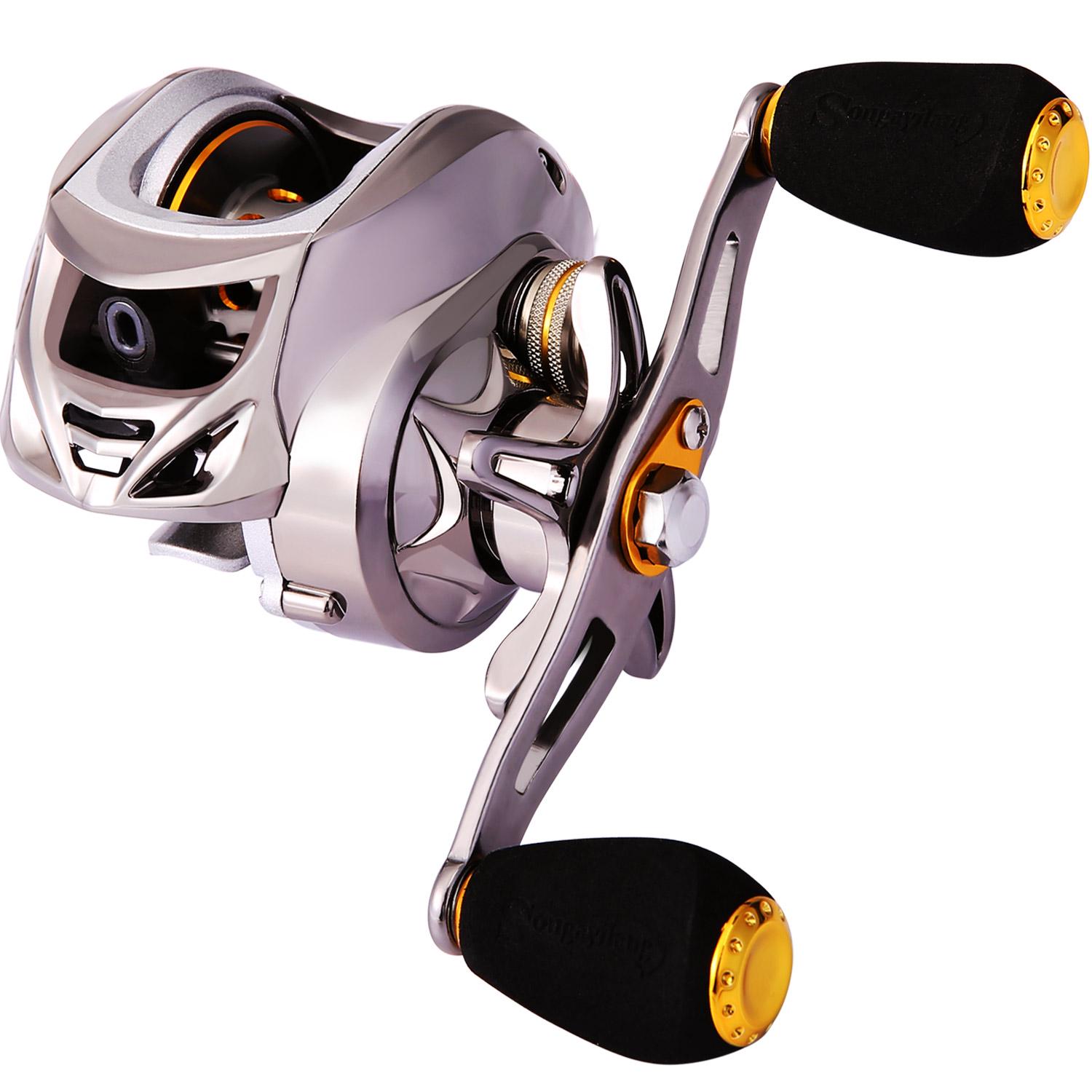 

Кастинговая катушка Сверхлегкая рыболовная катушка для приманки с магнитным переключателем 12 BB Катушка Ultra Smooth 6,3:1 right серебряный/золотой