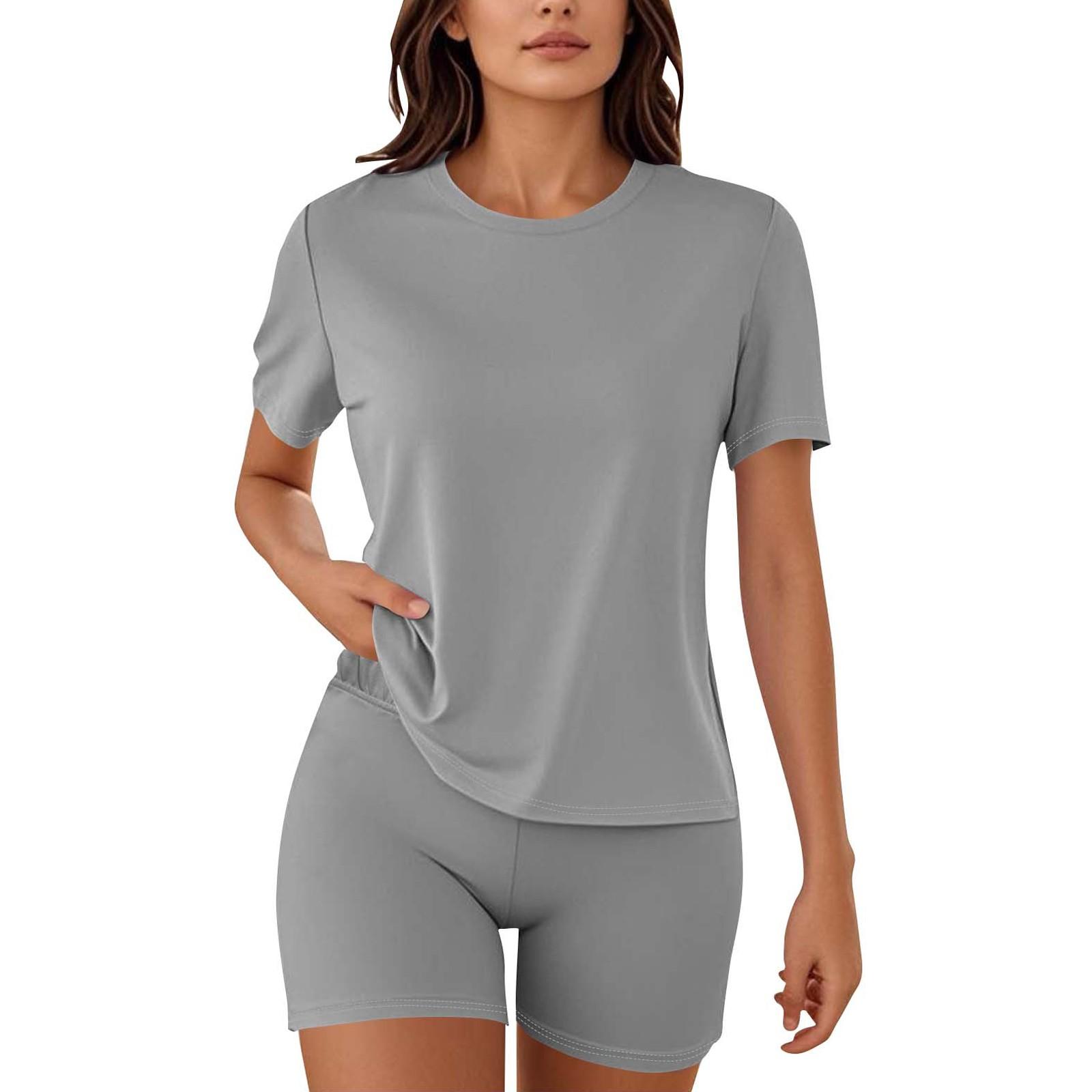 

Женские пижамы из 2 предметов для женщин футболка шорты наряды одежда для сна XXL