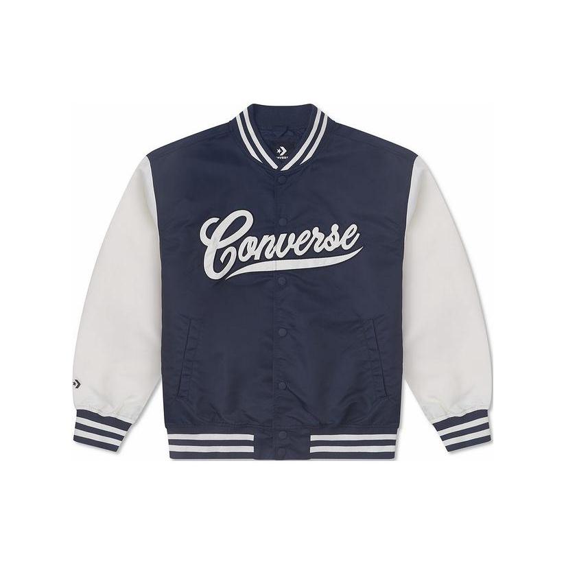 

New Converse Baseball Jacket Unisex Marine Blue 10026912-A03 2XL